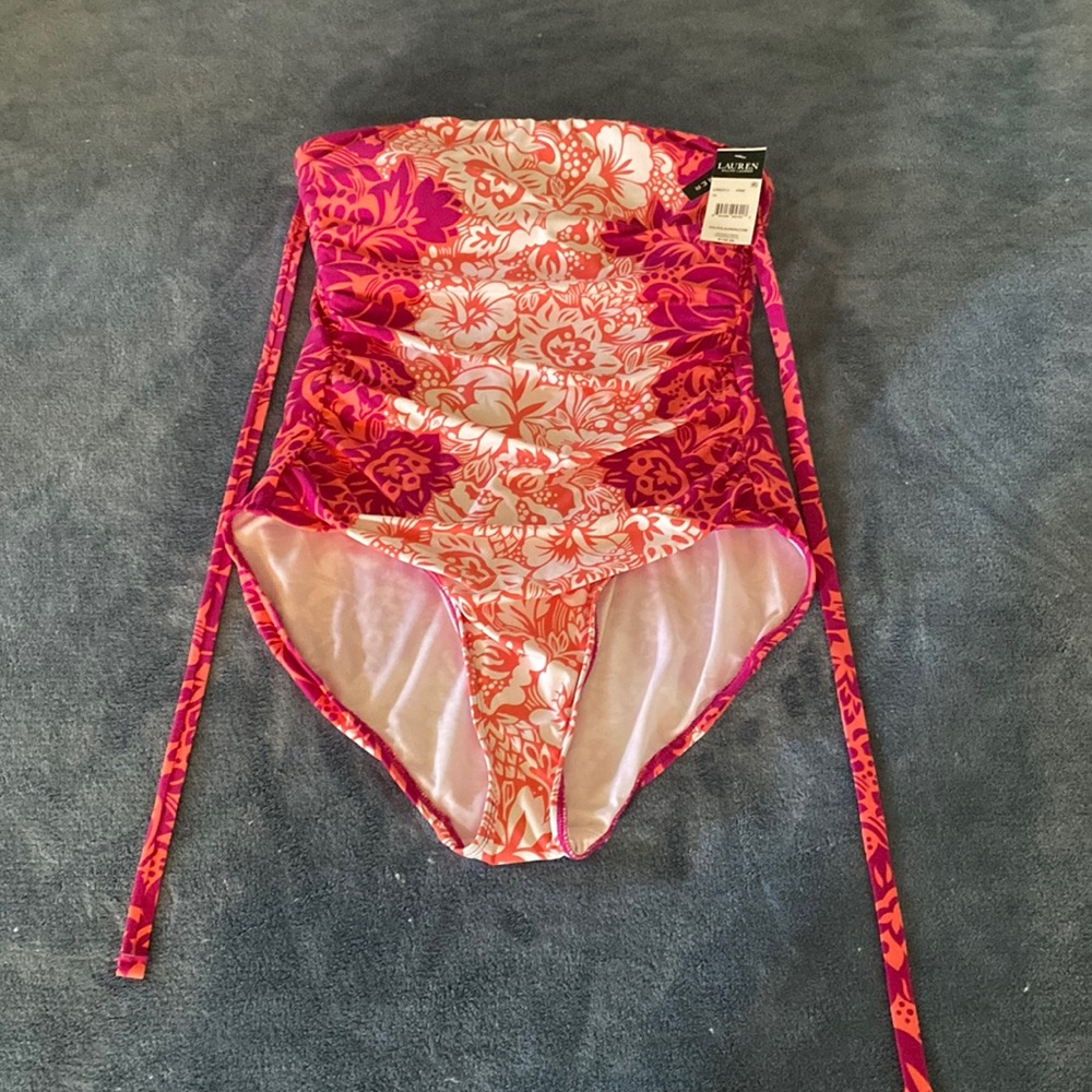 Ralph Lauren size 14 one-piece bathing suit pink